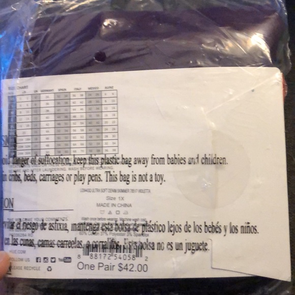 HUE Ultra soft denim skimmer Violetta Leggings / BRAND NEW IN PACKAGE - Picture 4 of 5